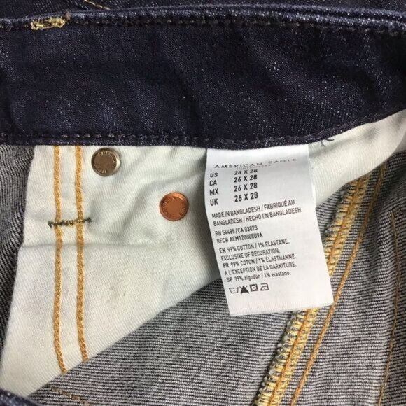 Aeo skinny dark blue jeans 26 - Picture 6 of 9